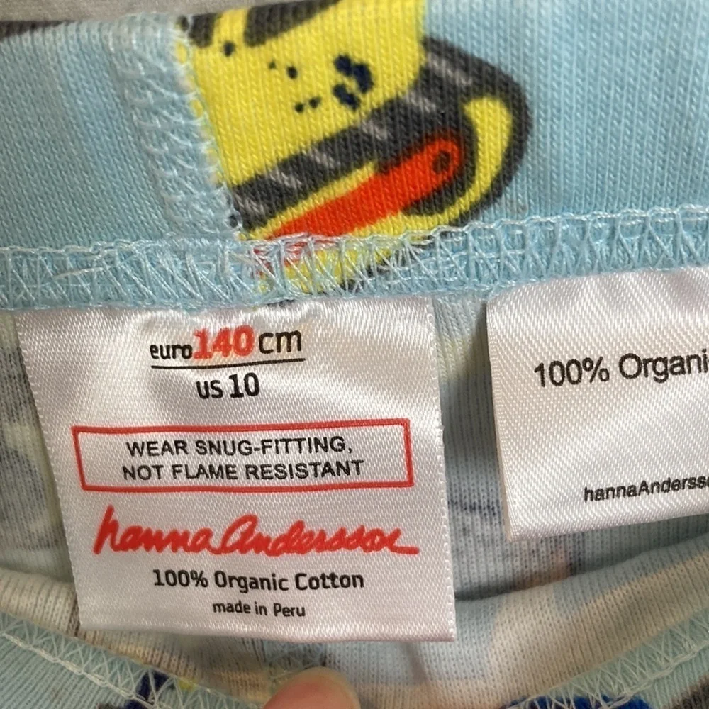 Hanna Andersson Construction Trucks Tractors Long John Pajamas PJs 140 10 NWT